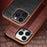 QIALINO Shockproof Phone Case for iPhone 14 Pro Max Anti-Drop Genuine Cow Leather TPU Cover Compatible with MagSafe Charger - Brown - 5