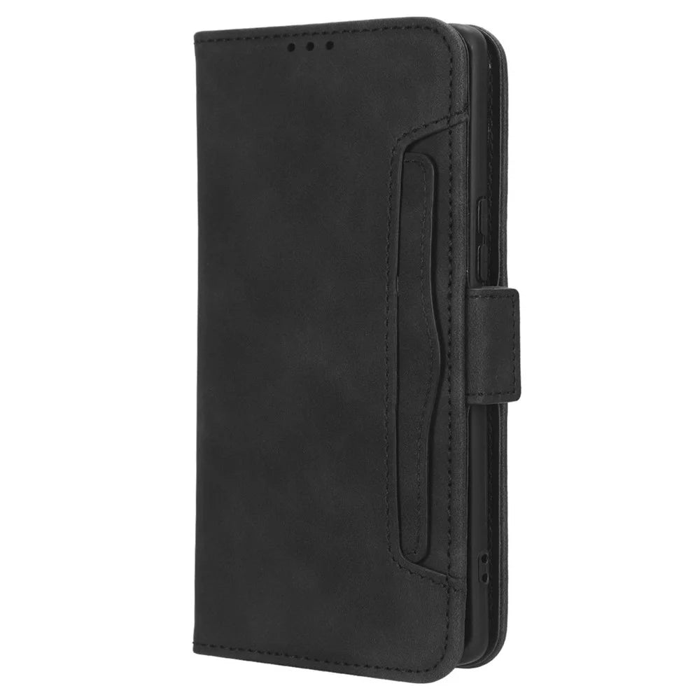 For vivo V29 5G / S17 5G / S17 Pro 5G / S17t 5G Multiple Card Slots PU Leather Phone Cover Foldable Stand Case Wallet Phone Shell - Black - 6