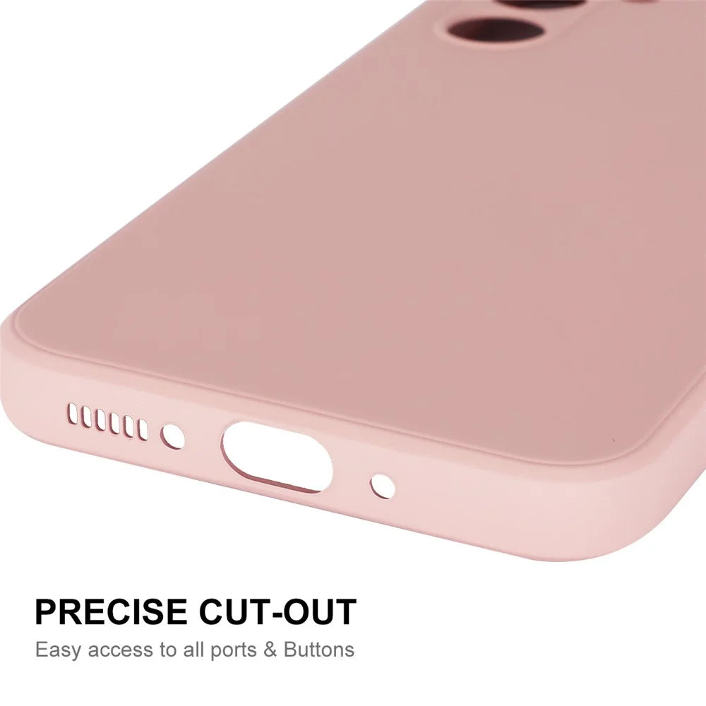 ENKAY HAT PRINCE For Samsung Galaxy A54 5G Anti-Dust Phone Case Precise Cutout Straight Edge Liquid Silicone Cover - Pink - 5