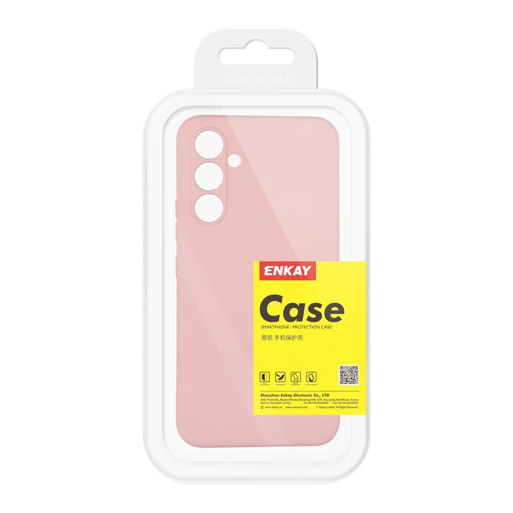 ENKAY HAT PRINCE For Samsung Galaxy A54 5G Anti-Dust Phone Case Precise Cutout Straight Edge Liquid Silicone Cover - Pink - 7