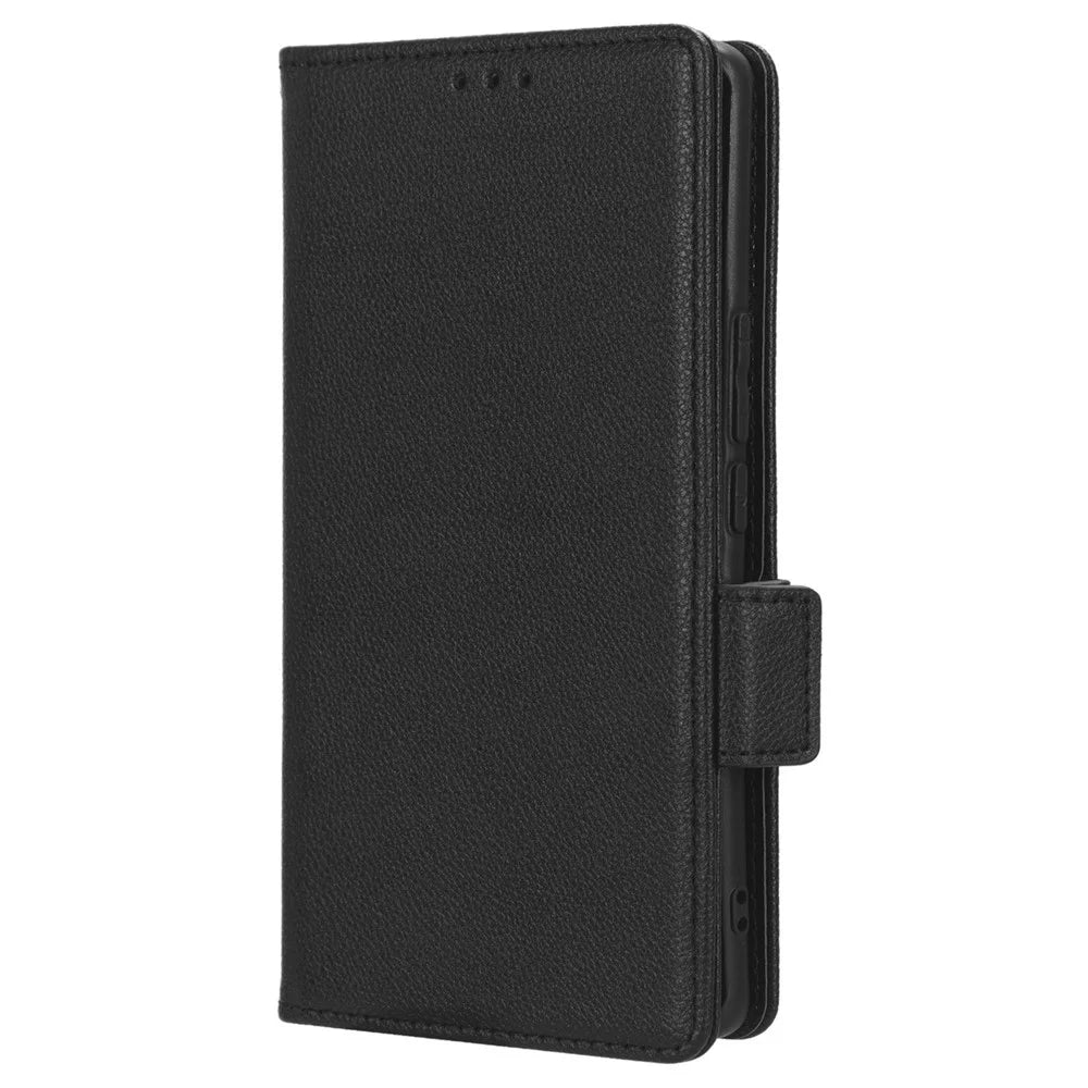 For vivo V29 5G / S17 5G / S17 Pro 5G / S17t 5G Litchi Texture Phone Case Wallet Stand Magnetic Closure PU Leather Phone Cover - Black - 6
