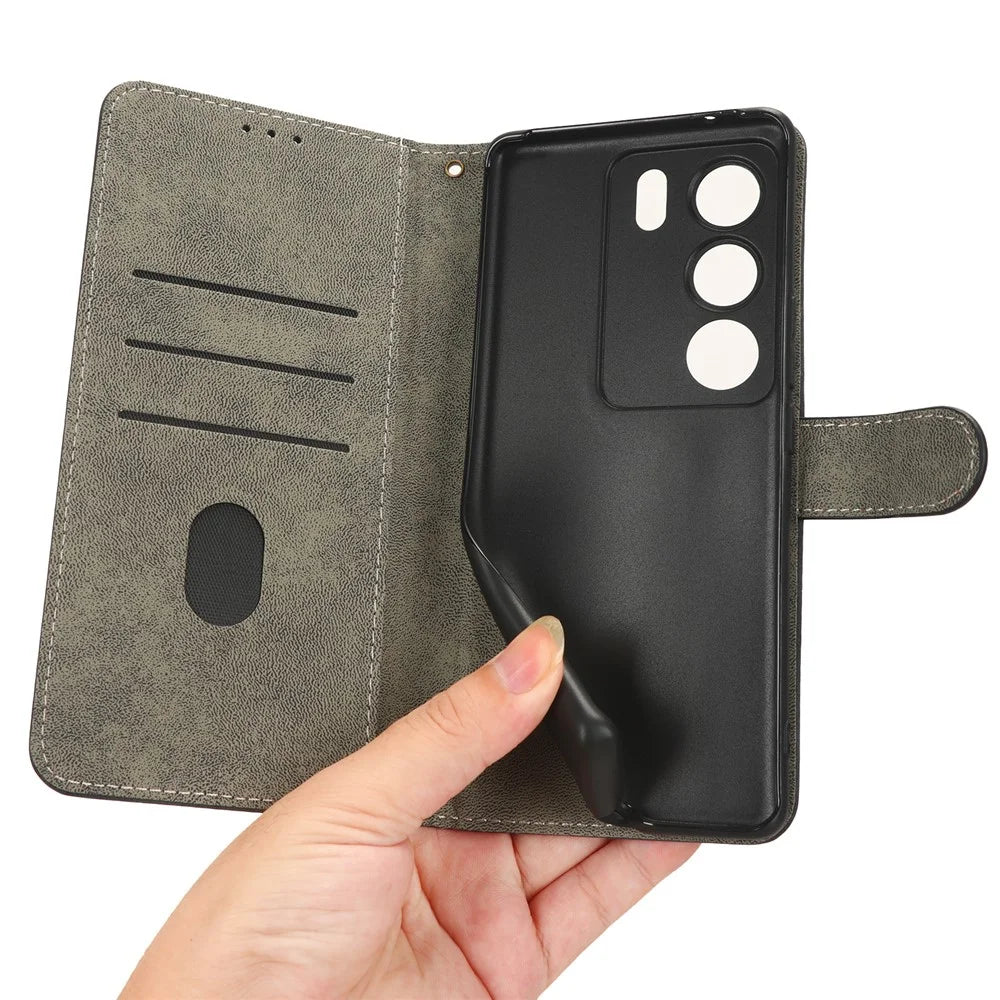 For vivo V29 5G / S17 5G / S17 Pro 5G / S17t 5G Shockproof Phone Cover RFID Blocking PU Leather+TPU Stand Phone Case Wallet - Black - 5