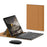 For Samsung Galaxy Fold / Z Fold Series PU Leather Case Adjustable Kickstand Cover with Bluetooth-compatible Keyboard + Mouse - Brown - 1