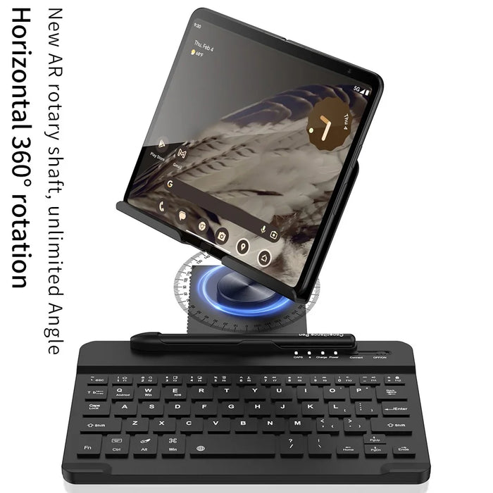 GKK For Samsung Galaxy Fold / Z Fold Series Foldable Desk Stand Holder with Bluetooth-compatible Keyboard + Mouse + Stylus - Black - 4