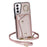 For Samsung Galaxy S21+ 5G Zipper Wallet Ring Kickstand Case PU Leather Coated TPU Phone Cover - Rose Gold - 4