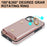 Zipper Wallet Phone Cover for iPhone 13 mini PU Leather Coated TPU Rotary Ring Kickstand Phone Case - Rose Gold - 6