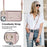 Zipper Wallet Phone Cover for iPhone 13 mini PU Leather Coated TPU Rotary Ring Kickstand Phone Case - Rose Gold - 7