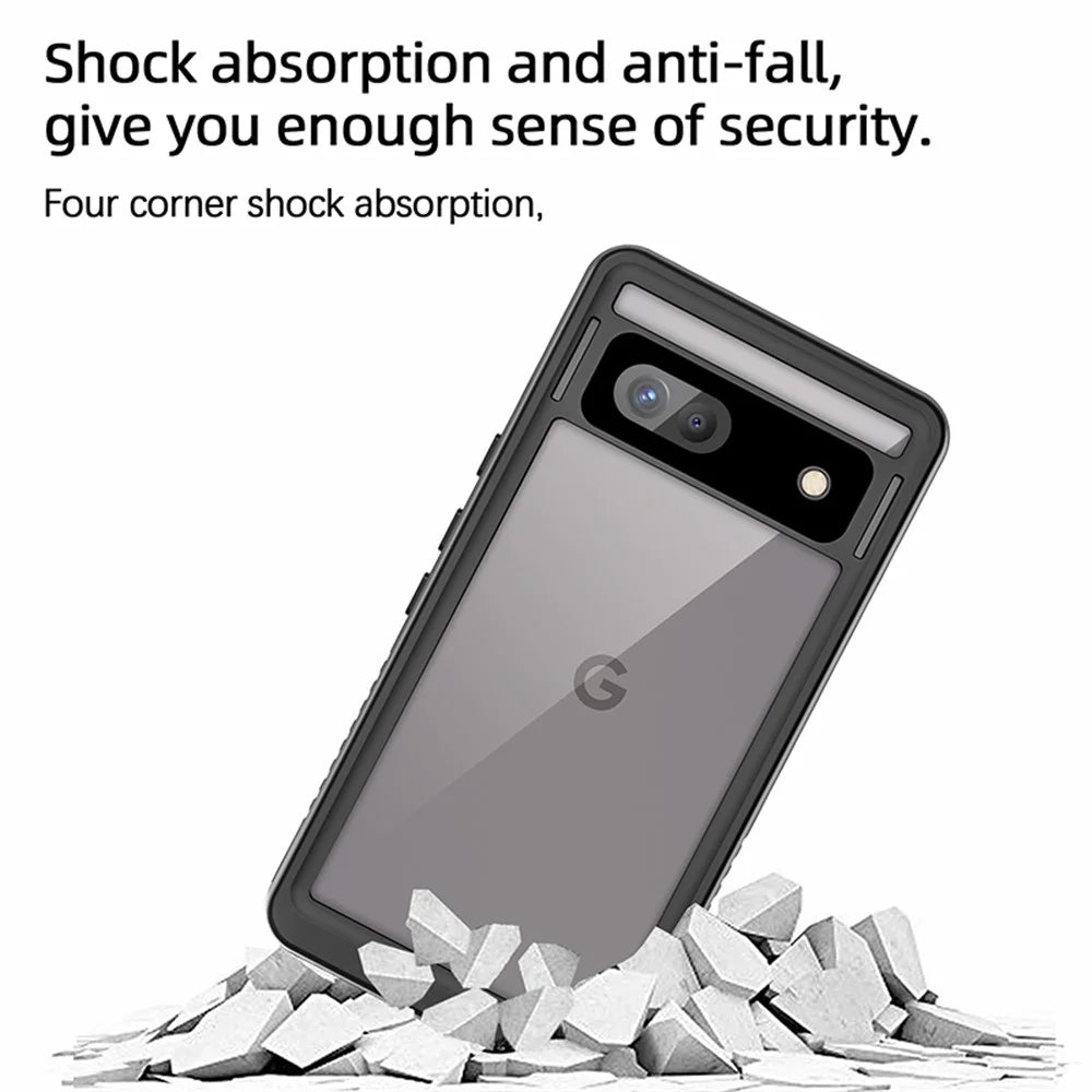 REDPEPPER FS Series for Google Pixel 7a IP68 Waterproof Clear Phone Case PC+TPU Dust-proof Cover - 7