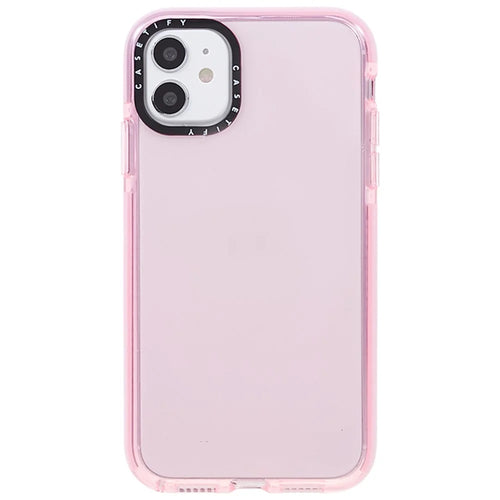 For iPhone 11 Transparent PC+TPU Phone Case Drop Protection Back Cover - Transparent Pink - 1