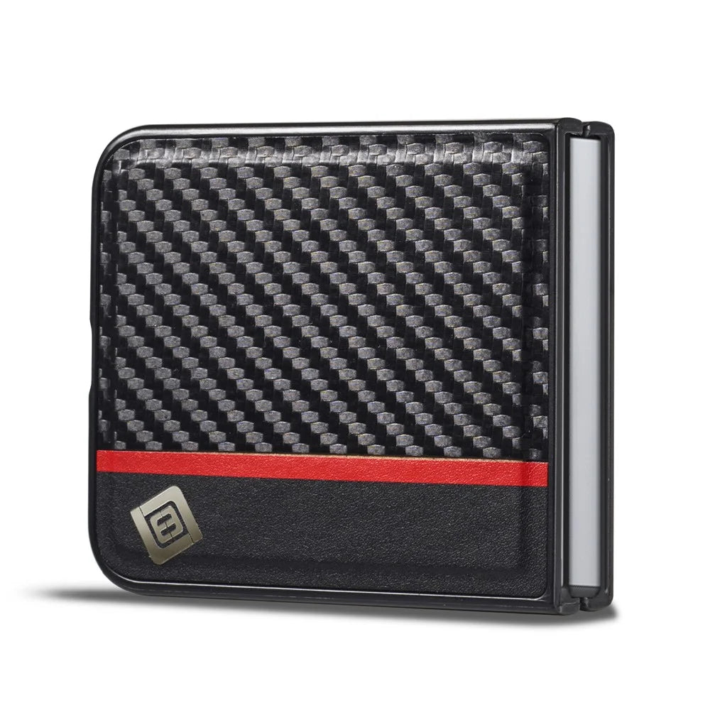 LC.IMEEK For Samsung Galaxy Z Flip5 5G Carbon Fiber Texture Phone Case PU Leather+PC Shockproof Cover - 5