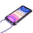 For iPhone 11 Clear Acrylic + TPU Phone Case Four Corners Shock Absorption Cover with Lanyard - Purple Frame - 3