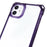 For iPhone 11 Clear Acrylic + TPU Phone Case Four Corners Shock Absorption Cover with Lanyard - Purple Frame - 5