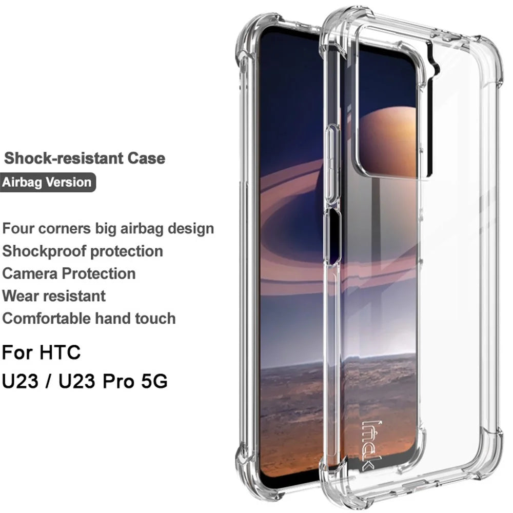 IMAK For HTC U23 / U23 Pro 5G Phone Case Soft TPU Clear Back Cover with Airbag Corners Protection - Transparent - 2