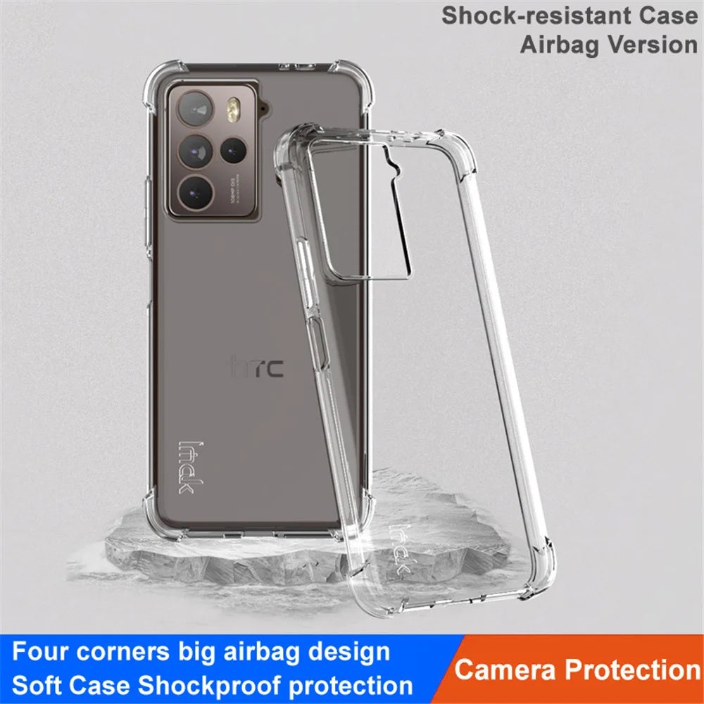 IMAK For HTC U23 / U23 Pro 5G Phone Case Soft TPU Clear Back Cover with Airbag Corners Protection - Transparent - 3