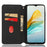 For ZTE Blade A53 / A53+ Rhombus Imprinted Shell PU Leather Stand Case Drop Resistant Phone Cover - Black - 2