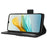 For ZTE Blade A53 / A53+ Litchi Texture Magnetic Closure Phone Case Wallet Stand PU Leather Cover - Black - 3