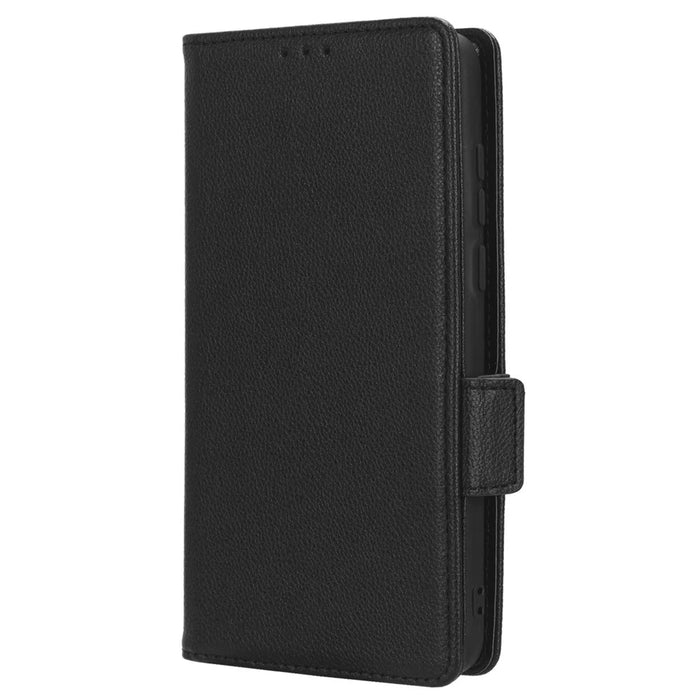 For ZTE Blade A53 / A53+ Litchi Texture Magnetic Closure Phone Case Wallet Stand PU Leather Cover - Black - 6
