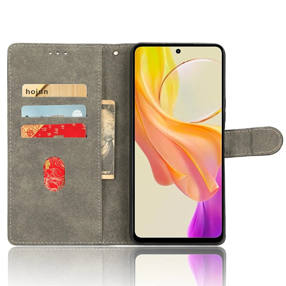 For vivo Y36 4G (Global) / Y36 5G (Global) / Y78 5G (China) / Y78m 5G / Y27 5G / Y27s 4G / Y77t 5G / Y78 5G RFID Blocking Wallet Case with Strap - Black - 2