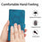 For iPhone 14 Pro Imprinted Flower Pattern Phone Case PU Leather Flip Stand Wallet Cover Shell with Strap - Blue - 6