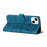 For iPhone 14 Plus PU Leather Phone Shell Wallet Cover Imprinted Flower Pattern Flip Stand Case - Blue - 4