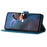 For iPhone 12 Pro Max 6.7 inch Flowers Imprint Phone Case PU Leather Wallet Cover with Stand - Blue - 3