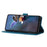 For iPhone 12 Pro 6.1 inch Flowers Imprinted PU Leather Phone Case Folding Stand Wallet Cover - Blue - 3