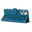 For iPhone 12 Pro 6.1 inch Flowers Imprinted PU Leather Phone Case Folding Stand Wallet Cover - Blue - 4