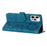 For iPhone 13 Pro 6.1 inch PU Leather Flip Stand Cover Flowers Imprinted Phone Case with Wallet - Blue - 4