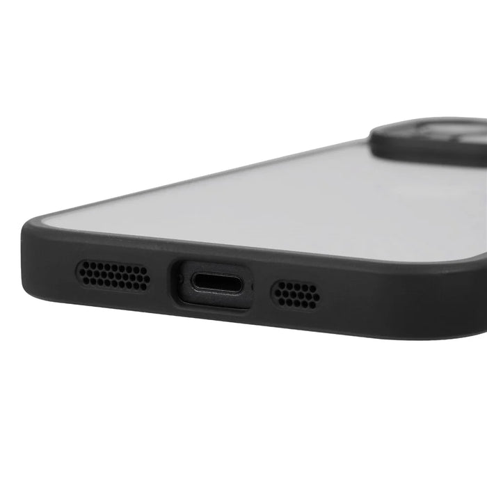 VILI M Series For iPhone 14 Plus Transparent Phone Cover PC+TPU Phone Case with Wrist Strap - Black - 6