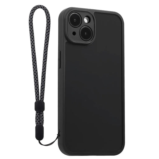 VILI M Series For iPhone 14 Phone Shell Anti-Scratch Clear PC+TPU Mobile Phone Case with Wrist Strap - Black - 1