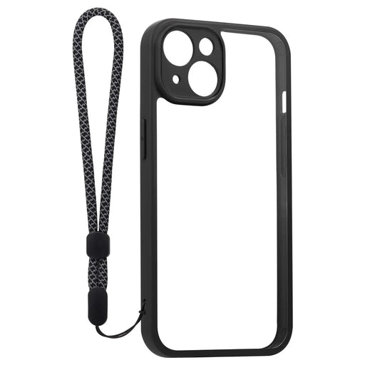 VILI M Series For iPhone 14 Phone Shell Anti-Scratch Clear PC+TPU Mobile Phone Case with Wrist Strap - Black - 2