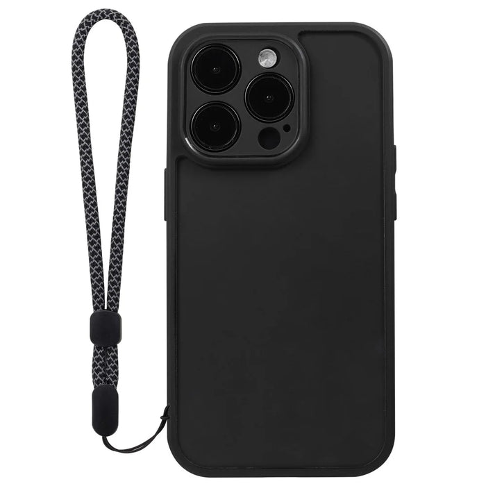 VILI M Series For iPhone 14 Pro Max Precise Cutout Phone Case PC+TPU Back Cover with Wrist Strap - Black - 5