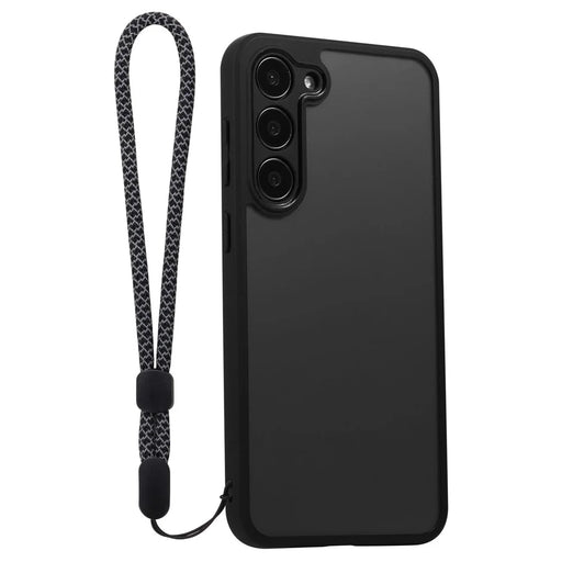 VILI M Series For Samsung Galaxy S23+ Shockproof Phone Cover Clear PC+TPU Phone Case with Wrist Strap - Black - 1