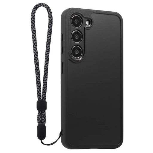 VILI M Series PC+TPU Phone Case For Samsung Galaxy S23 , Anti-Scratch Clear Cover with Wrist Strap - Black - 1