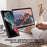 For Samsung Galaxy S22 Ultra 5G Rotatable Kickstand Phone Case Shockproof PC+TPU Cover with Slide Camera Lid - Black - 6