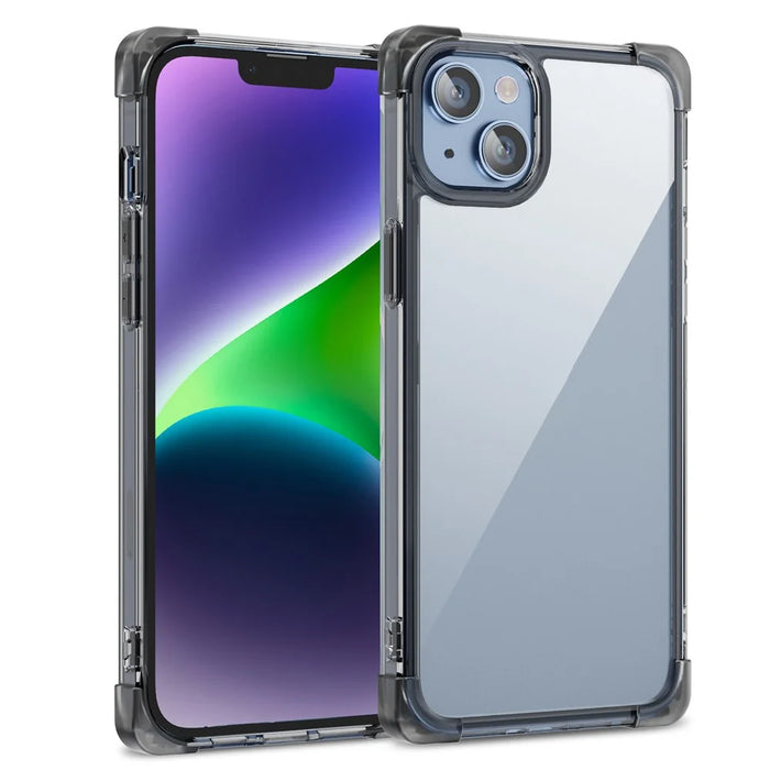 For iPhone 14 Four Corner Frosted Shockproof Cover TPU+Acrylic Anti-scratch Phone Case - Black - 1