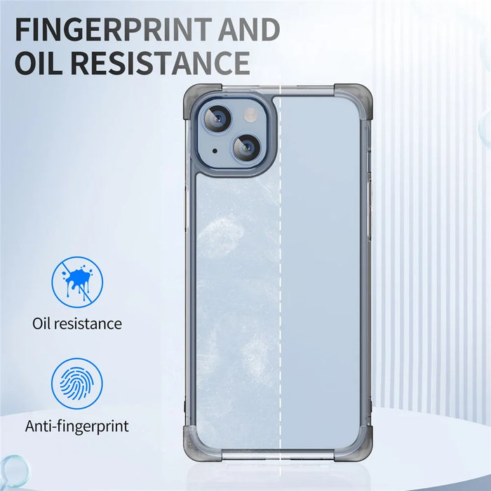 For iPhone 14 Four Corner Frosted Shockproof Cover TPU+Acrylic Anti-scratch Phone Case - Black - 3