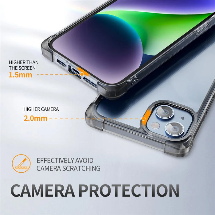 For iPhone 14 Four Corner Frosted Shockproof Cover TPU+Acrylic Anti-scratch Phone Case - Black - 7