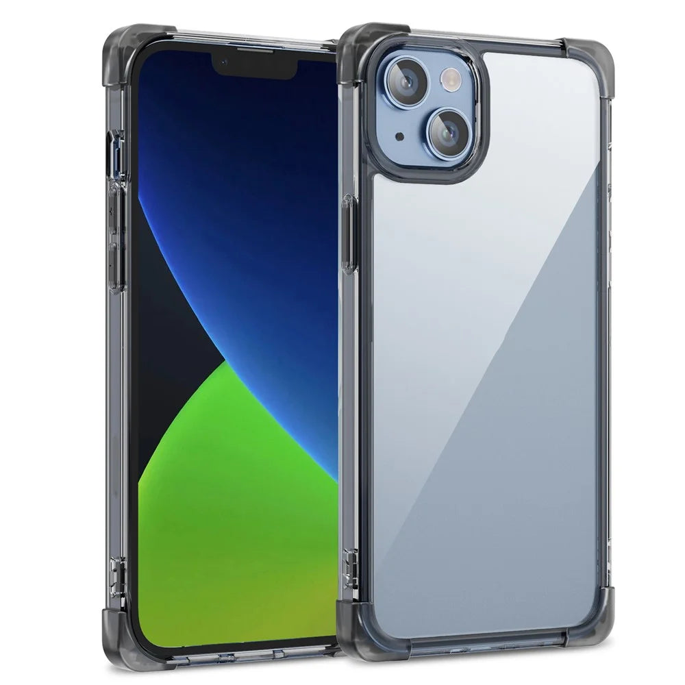 For iPhone 13 6.1 inch Drop-proof Back Cover TPU+Acrylic Four Corner Matte Phone Case - Black - 1
