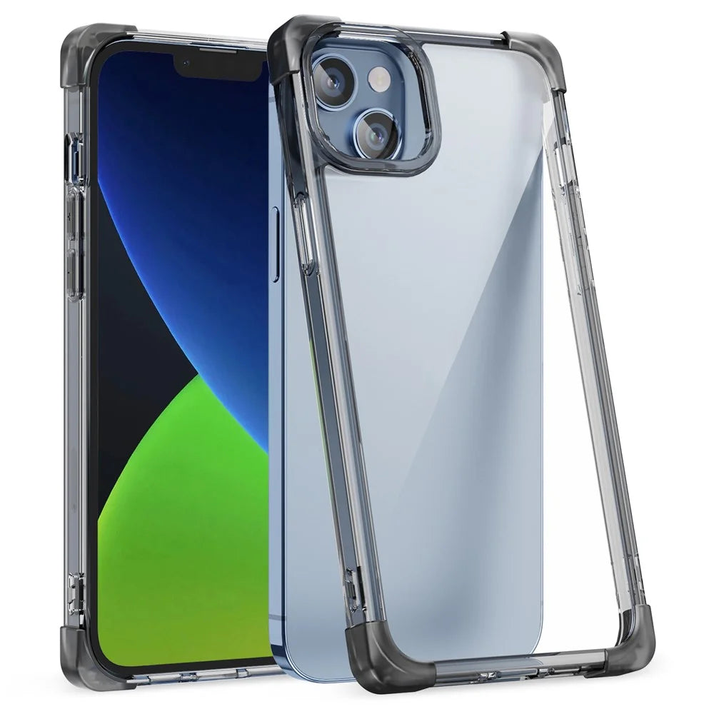 For iPhone 13 6.1 inch Drop-proof Back Cover TPU+Acrylic Four Corner Matte Phone Case - Black - 2