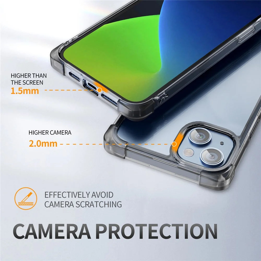 For iPhone 13 6.1 inch Drop-proof Back Cover TPU+Acrylic Four Corner Matte Phone Case - Black - 7