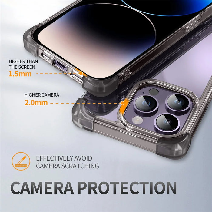 Slim Phone Case for iPhone 13 Pro 6.1 inch Shockproof Cover Four Corner Matte TPU+Acrylic Phone Case - Black - 6