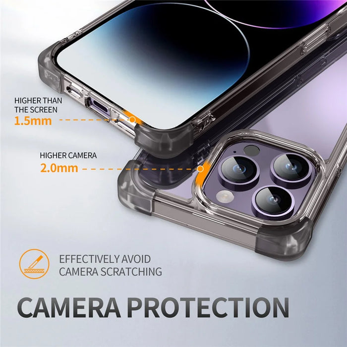 TPU+Acrylic Slim Case for iPhone 14 Pro Four Corner Matte Case Anti-Drop Phone Cover - Black - 7