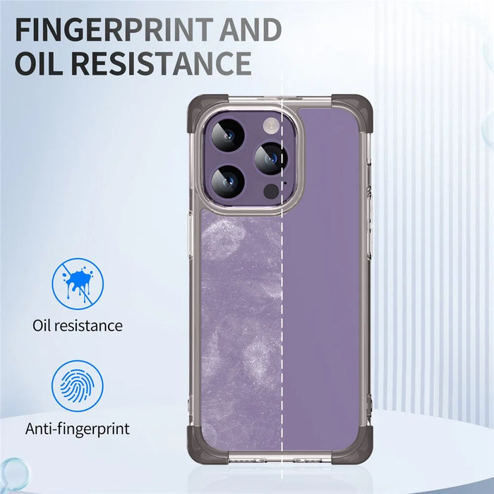 TPU+Acrylic Protective Case for iPhone 14 Pro Max Four Corner Matte Phone Shell Anti-Scratch Phone Cover - Black - 3