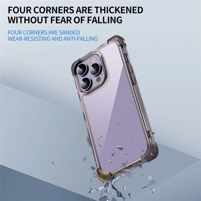 TPU+Acrylic Protective Case for iPhone 14 Pro Max Four Corner Matte Phone Shell Anti-Scratch Phone Cover - Black - 4