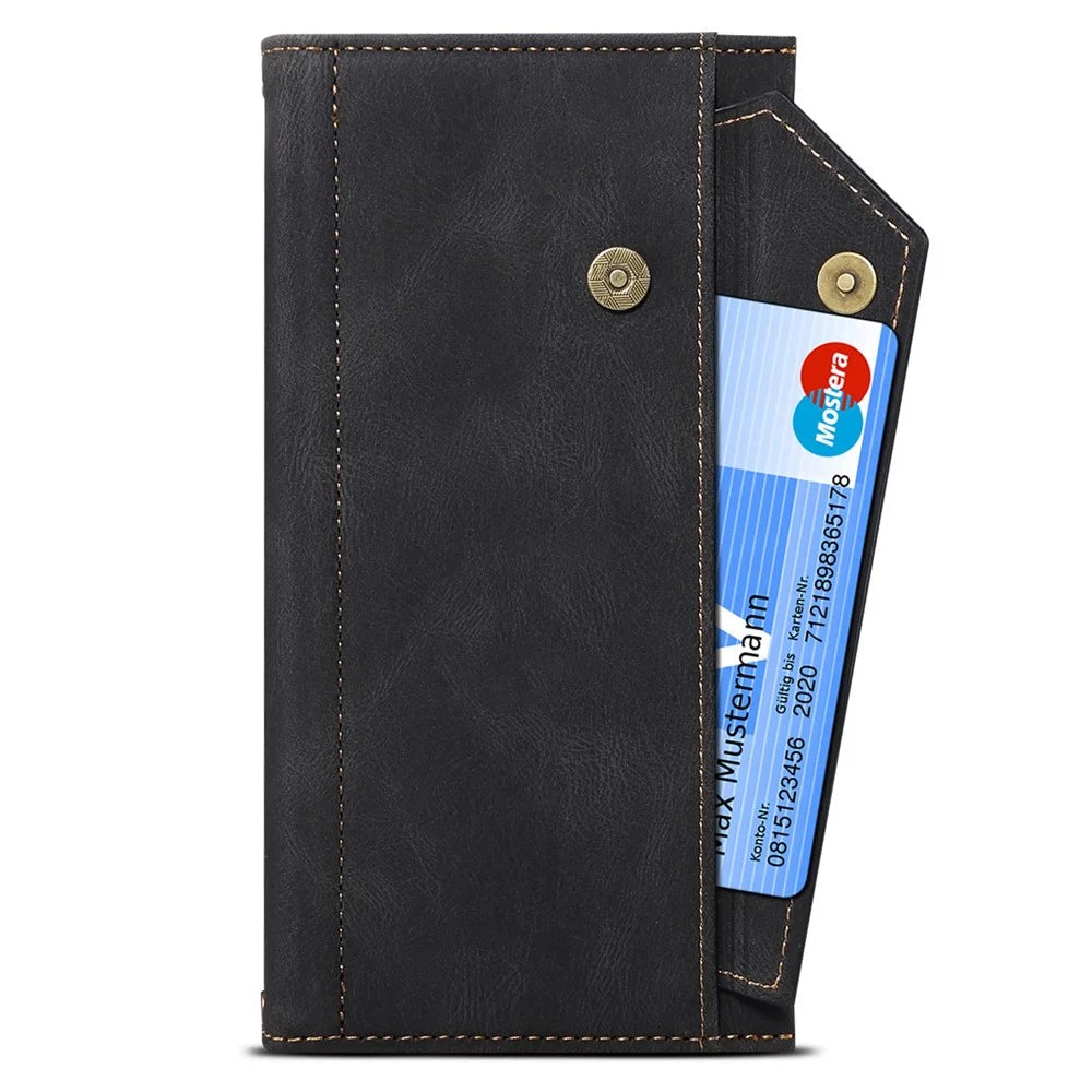 ESEBLE Star Series RFID Blocking Wallet Case for Google Pixel 8 Pro , Zipper Pocket PU Leather Stand Phone Cover - Black - 6