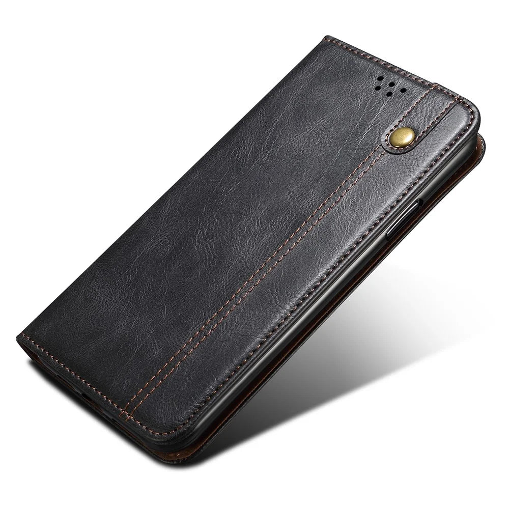 For OnePlus Nord CE 3 Lite 5G / Nord N30 5G / Oppo K11x 5G Waxy Crazy Horse Texture Leather Case Stand Wallet Phone Cover - Black - 4