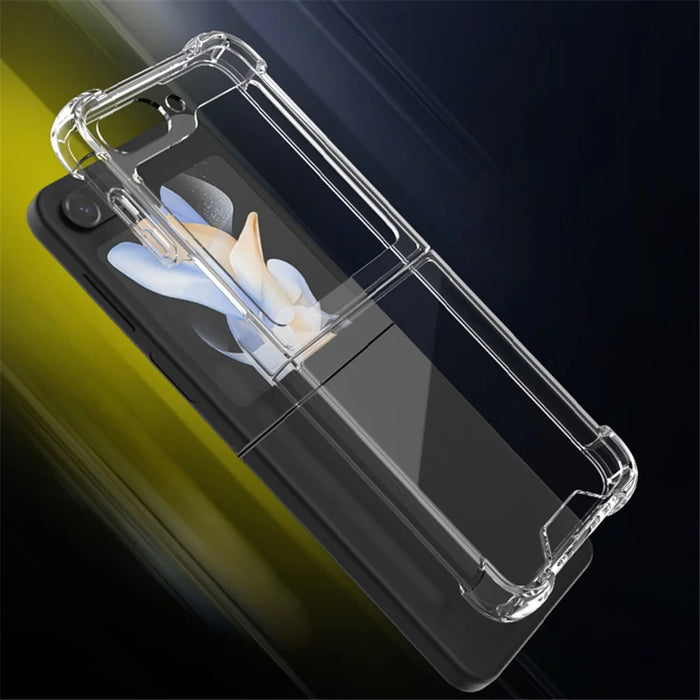 For Samsung Galaxy Z Flip5 5G Foldable Design Cell Phone Case PC+TPU HD Clear Phone Back Cover - 5