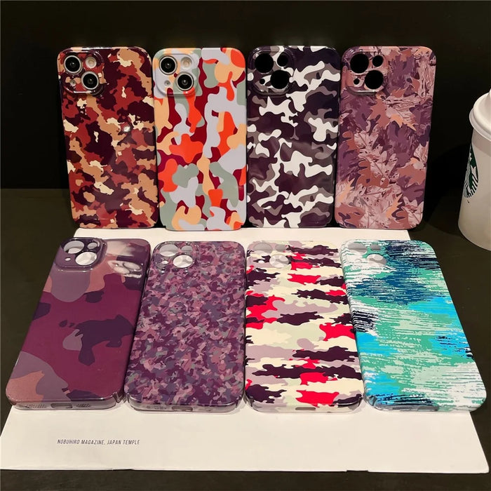 For iPhone 13 Camouflage Pattern Phone Case Hard PC Shockproof Protective Cover - Style A - 7