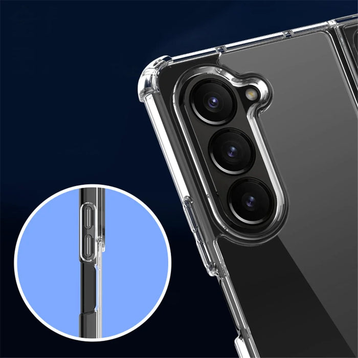 For Samsung Galaxy Z Fold5 5G HD Clear Phone Case PC+TPU Foldable Design Cell Phone Back Cover - 3